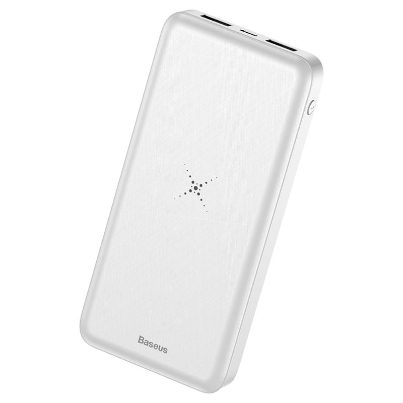 Miniatura Bateria Power Bank Baseus Indução 10.000Mah Turbo Branco