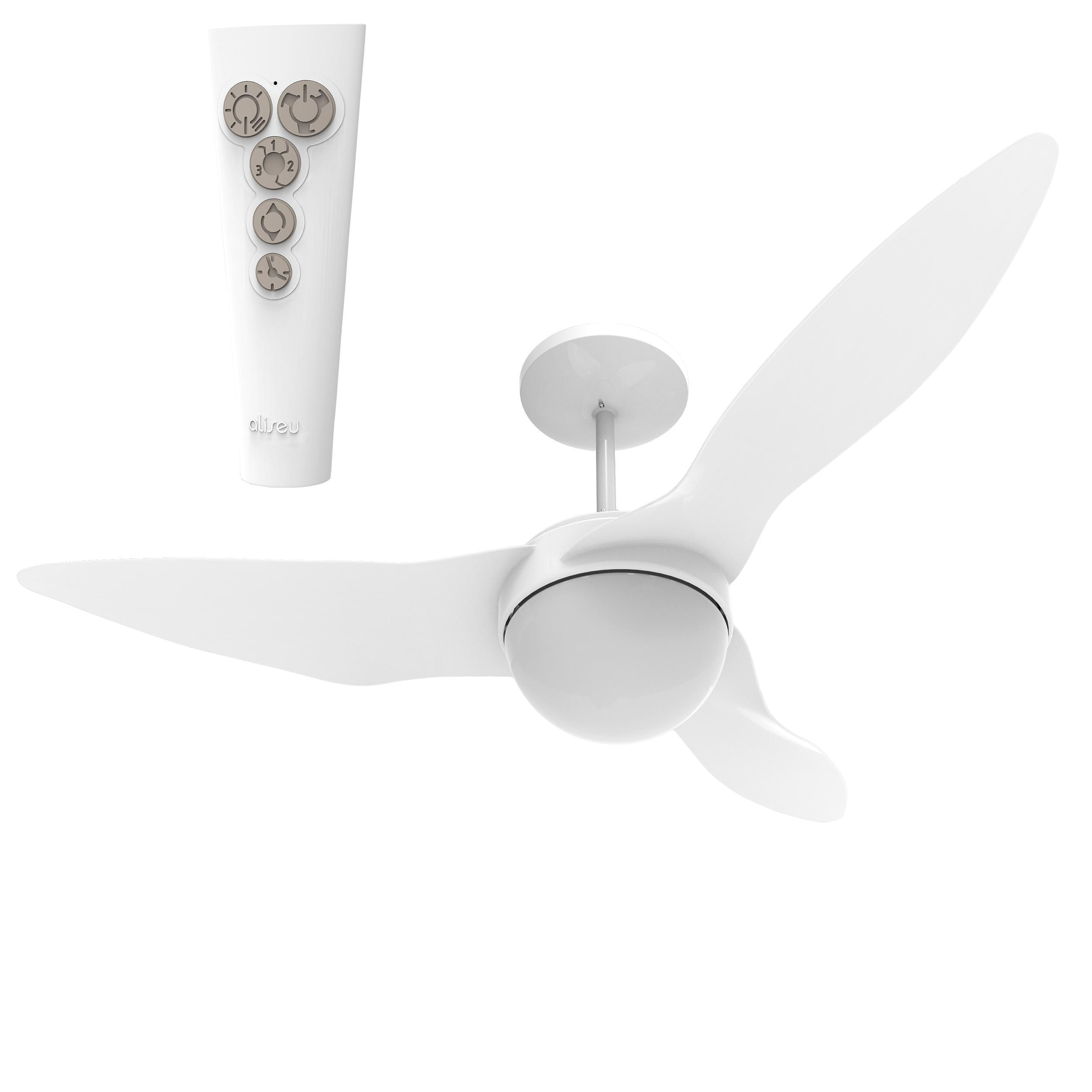 Miniatura Ventilador De Teto Aliseu Terral Branco Com Controle Remoto