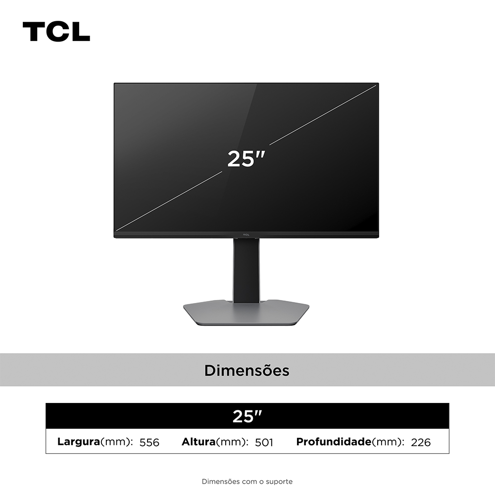 Monitor Gamer TCL 25" QD Mini LED Full HD 300Hz 2 HDMI HDR600 25G64