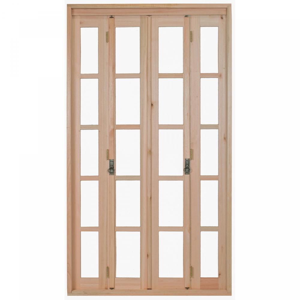 Miniatura Porta Janela com Caixilhos para Vidros Pantográficos Quadriculados Rondosul Natural