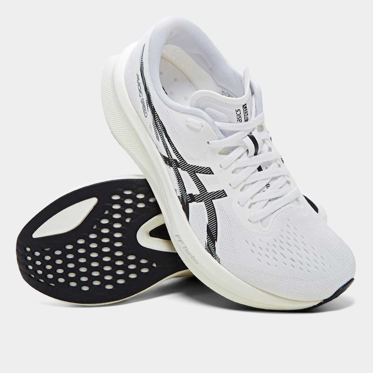 Miniatura Tênis Asics Magic Speed 4 Feminino Branco+Preto - 34