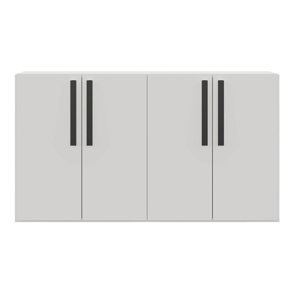 Miniatura Aparador Buffet 4 Portas Suspenso Viena Branco/preto