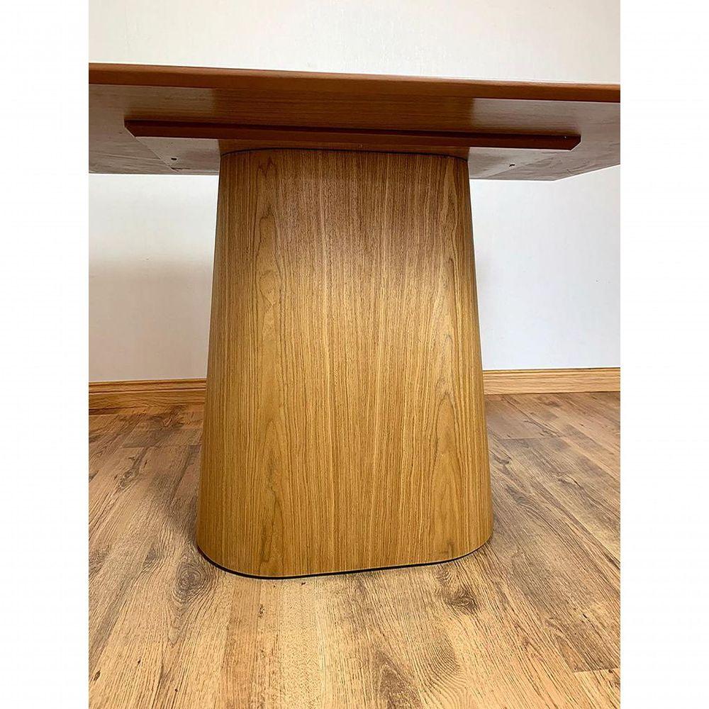 Miniatura Mesa De Jantar Cone 244X137 Base Freijó Tampo Freijó Marrom