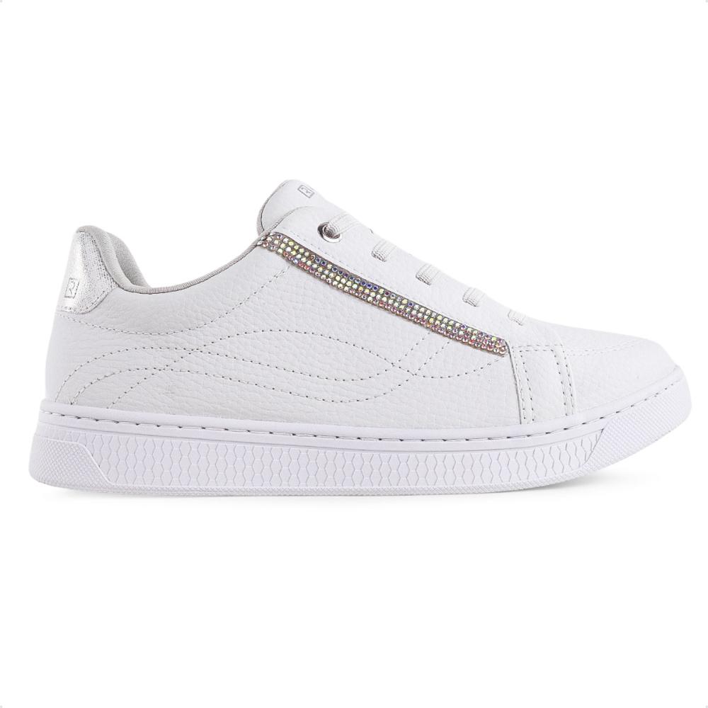 Miniatura Tenis Ramarim Casual Strass Feminino Branco / Cinza - 34