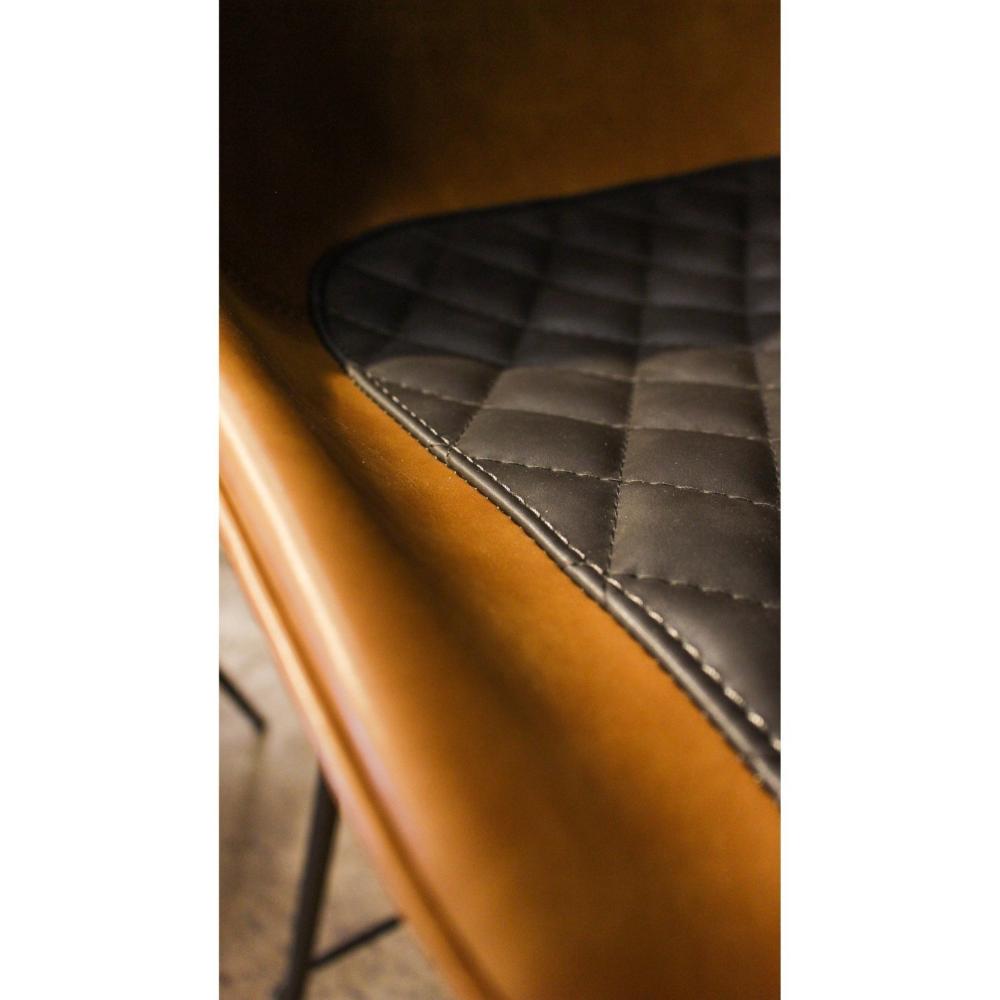 Conjunto 2 Banquetas Bogotá PU Rivatti Móveis Caramelo/Cinza Escuro