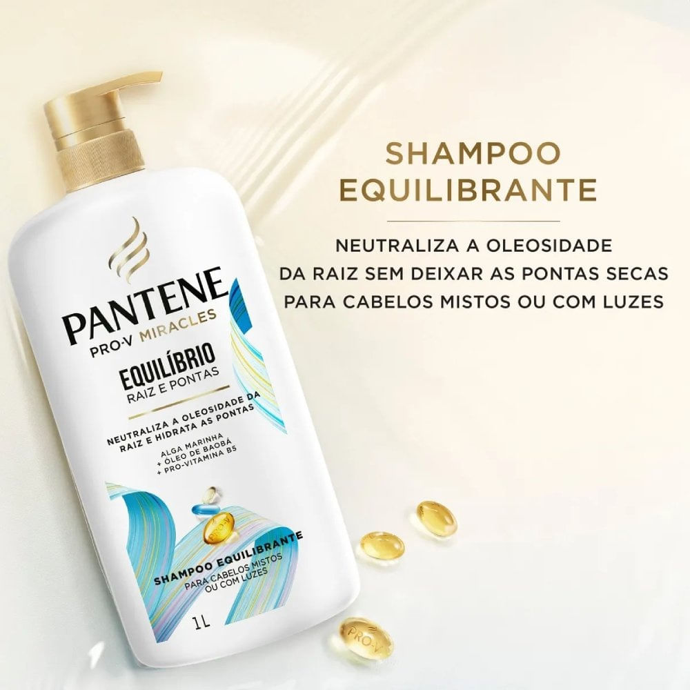 Miniatura Shampoo Pantene Pro-v Miracles Equilíbrio Raiz E Pontas 1l