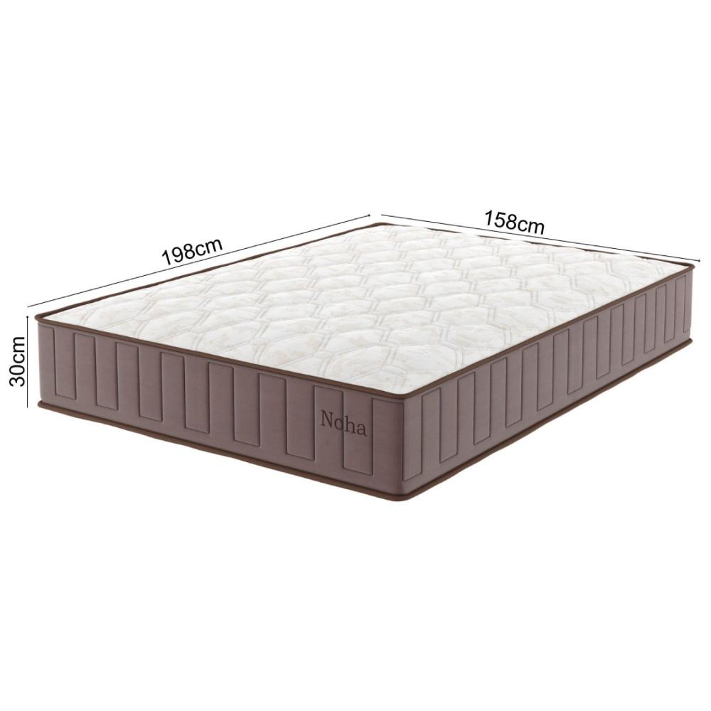 Miniatura Cochão Queen Mola Ensacada 30cmx198cmx158cm Noha Yescasa Veludo Perola