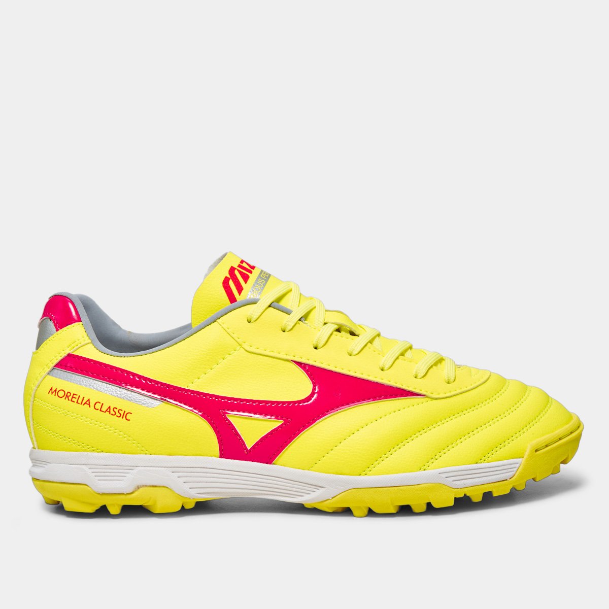 Miniatura Chuteira Society Mizuno Morelia Classic Unissex Amarelo+Laranja - 38