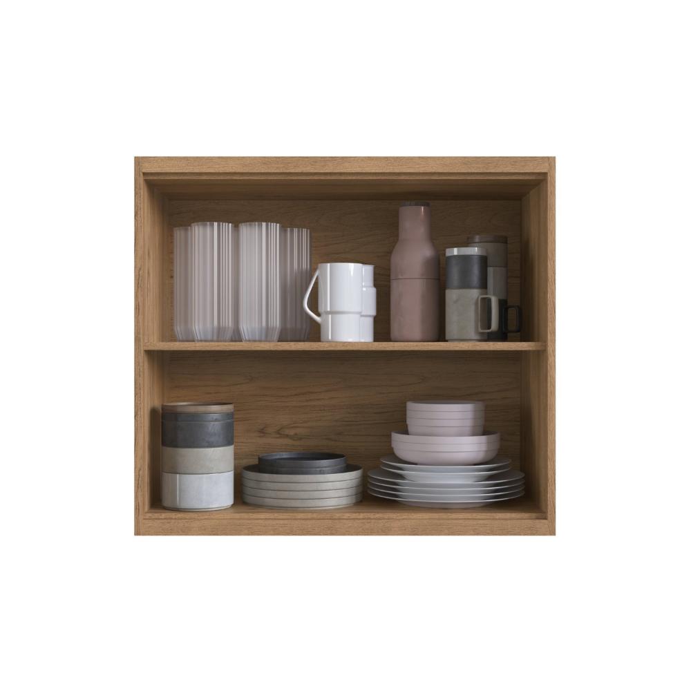 Miniatura Armário Aéreo para Cozinha 80cm 2 Portas Viena Edez Louro Freijó/Grafitto