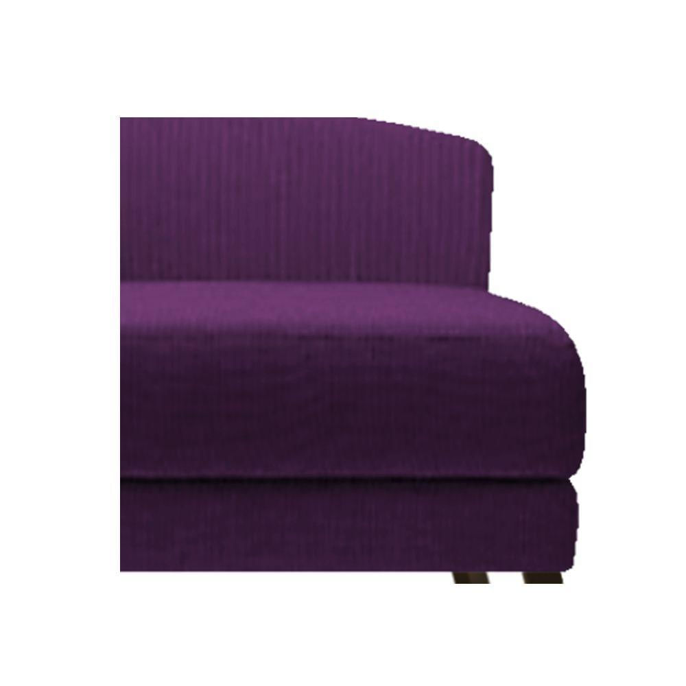 Miniatura Recamier Heitor 185cm Com Almofada Lado Esquerdo Suede Cor Roxo/bege