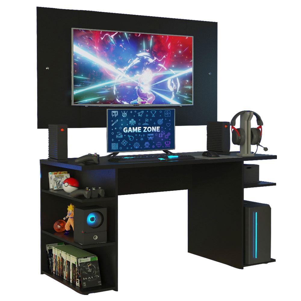 Miniatura Mesa para Computador Gamer Madesa 9409 e Painel para TV até 58 Polegadas - Preto Preto