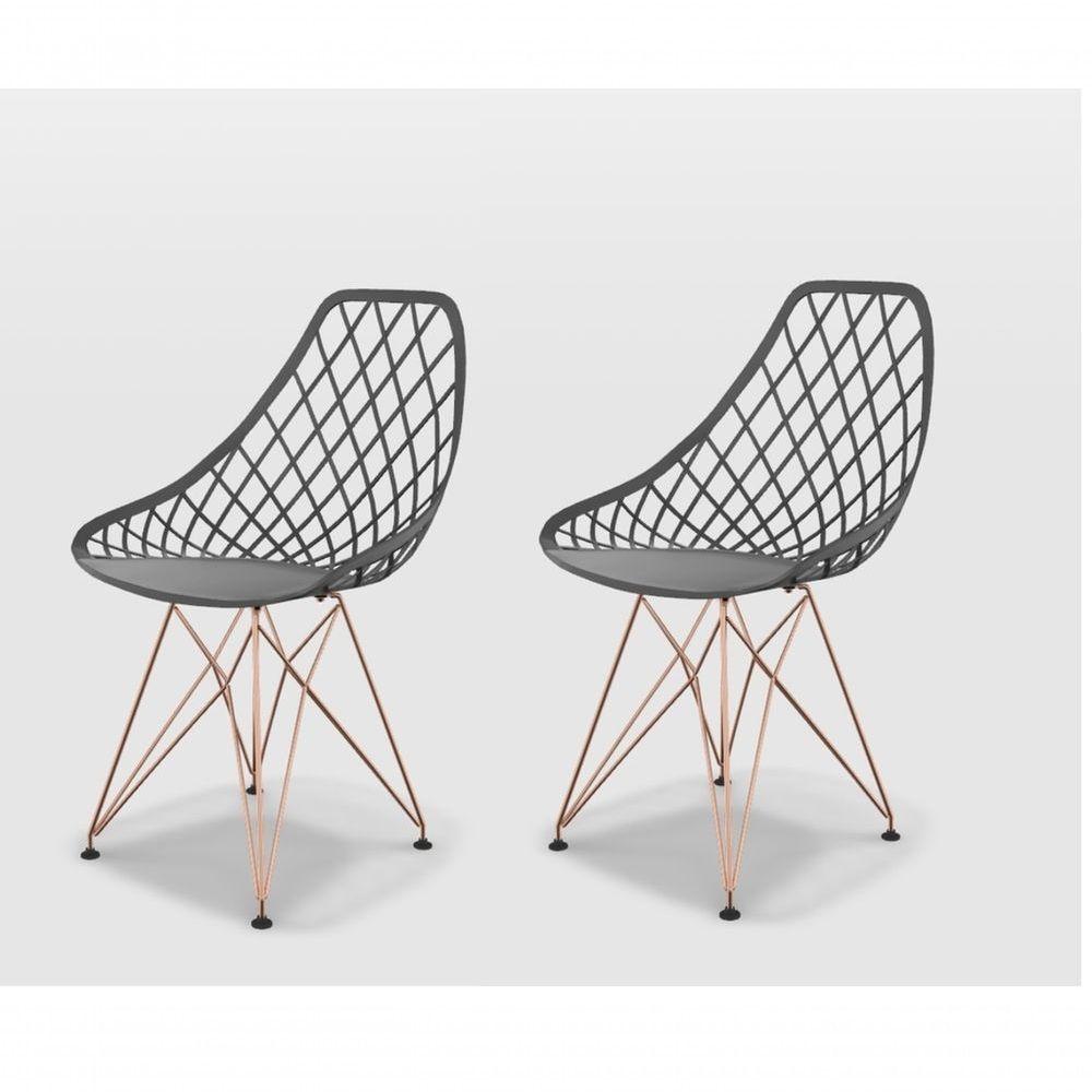 Miniatura Conjunto Com 2 Cadeiras Kaila Pp Konkret Eiffel Cobre