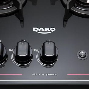 Fogão Dako 4 Bocas Magister com Mesa de Vidro e Acendimento Automático Bivolt - Preto