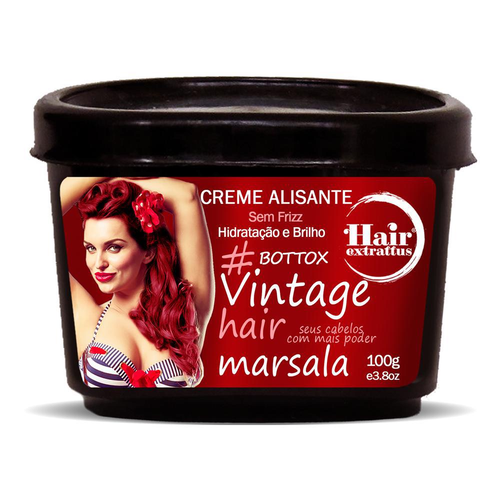 Miniatura Botox Capilar Alisante Vintage Marsala Hair Extrattus 100G Pote - Alisamento - Creme - Botox