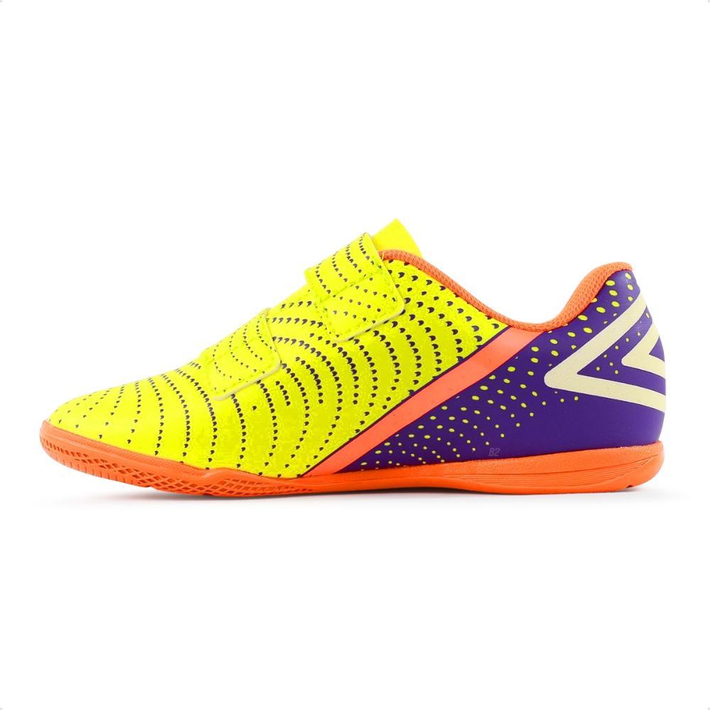 Miniatura Chuteira Futsal Umbro Flip Kids Amarelo / Roxo - 35