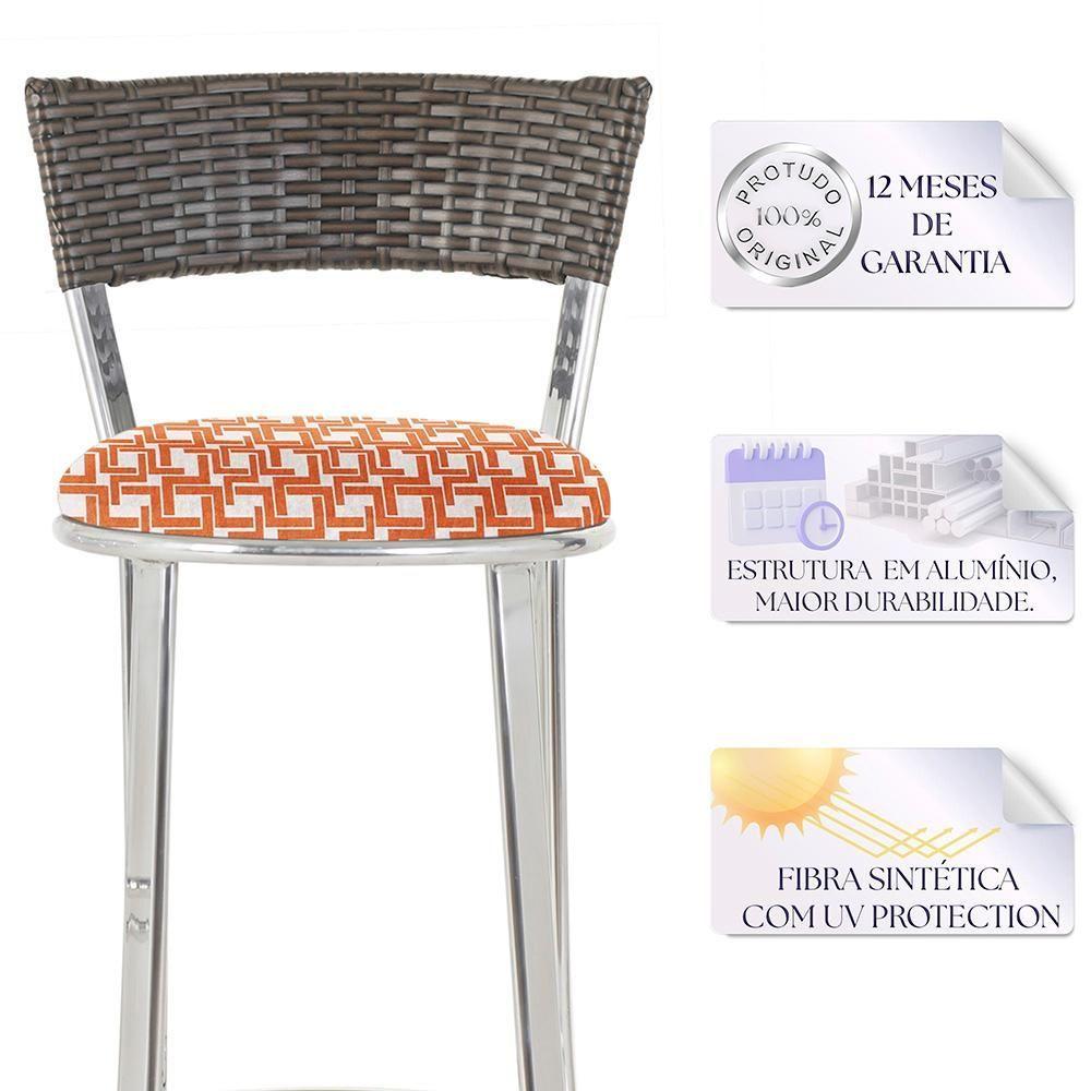 Miniatura Conjunto Com 2 Banquetas Em Alumínio, Fibra Sintética E Impermeável Tc Argila Z23