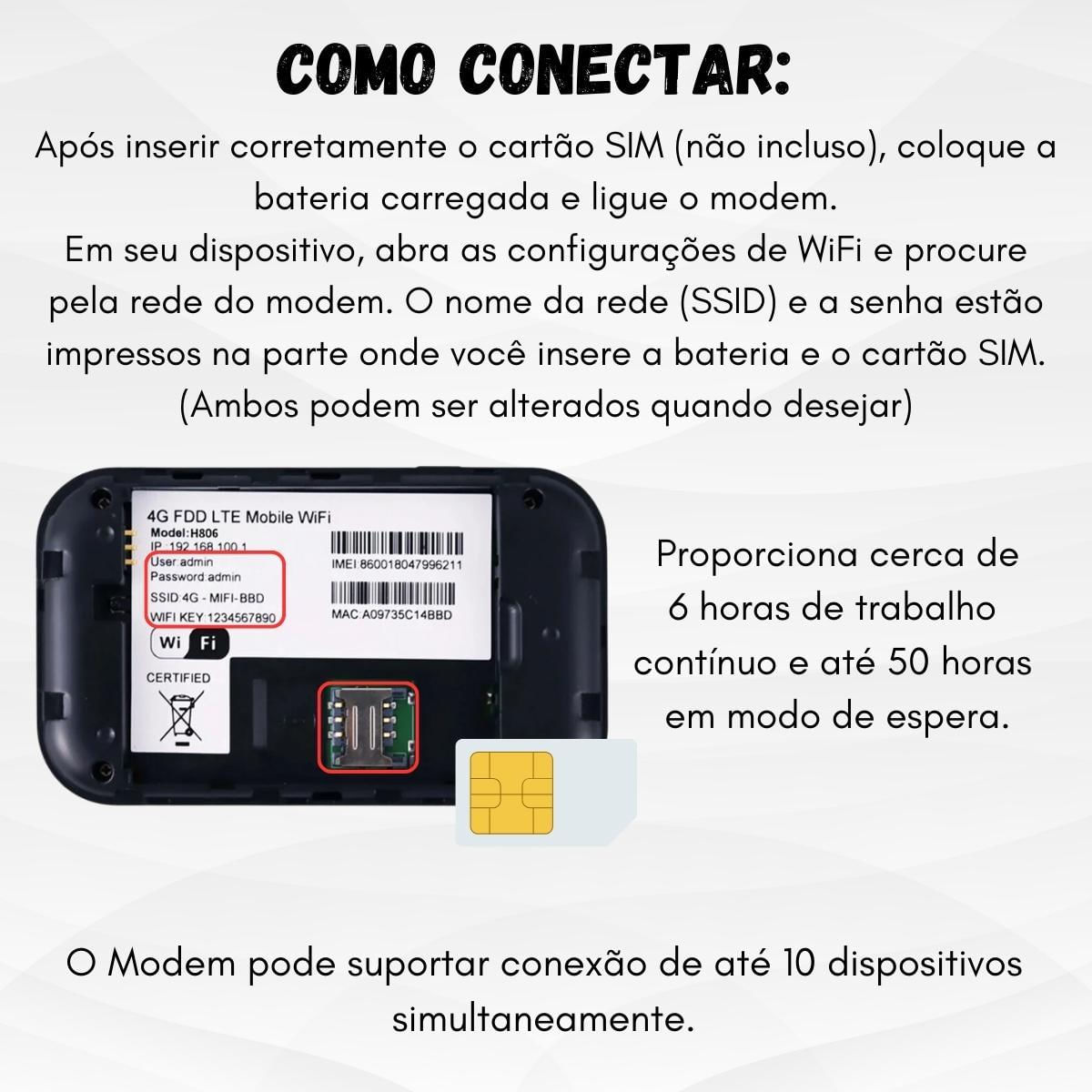 Modem Roteador Wifi Portátil Sem Fio Amplificador Internet
