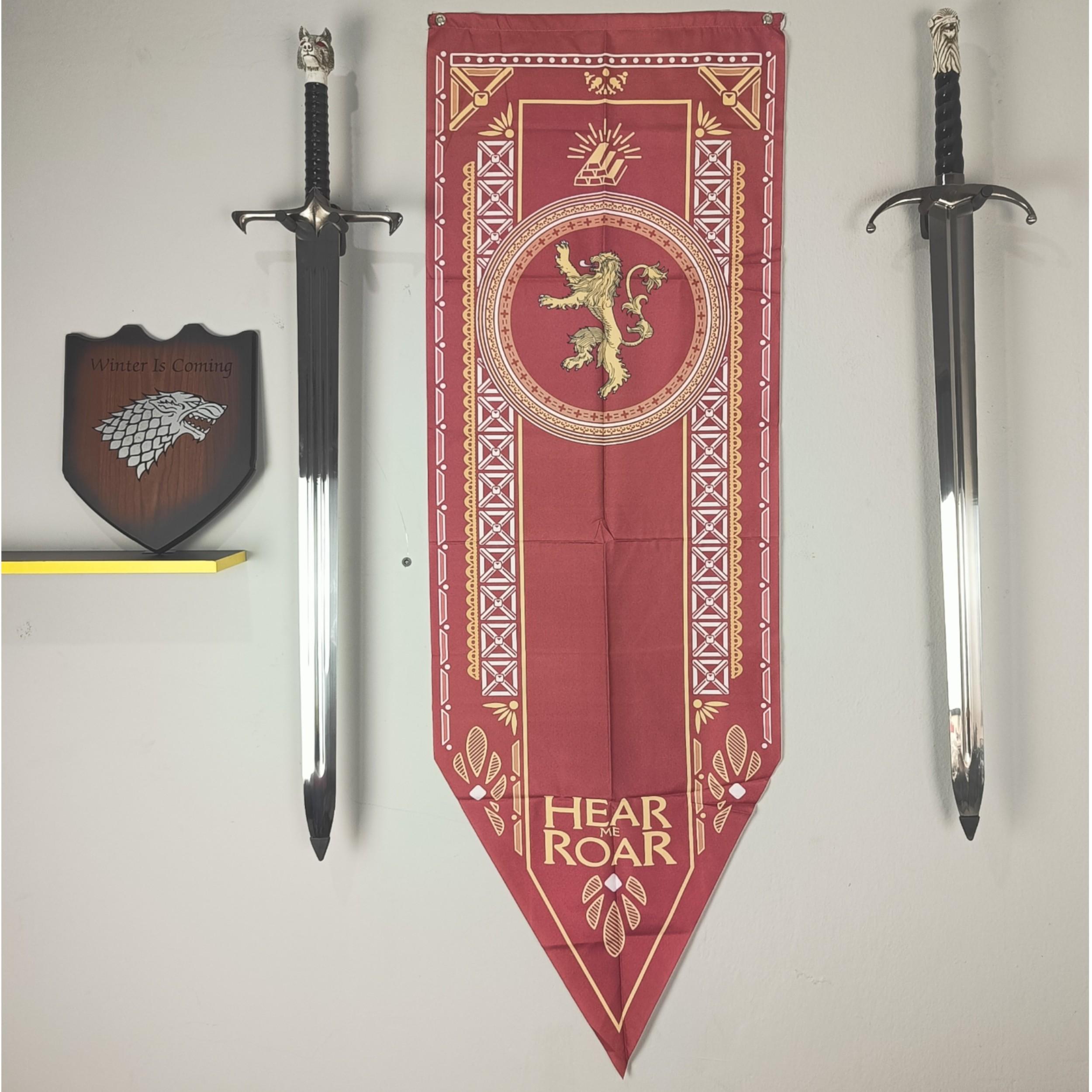 Miniatura Bandeira Flâmula Com Brasão Casa Lannister Game Of Thrones