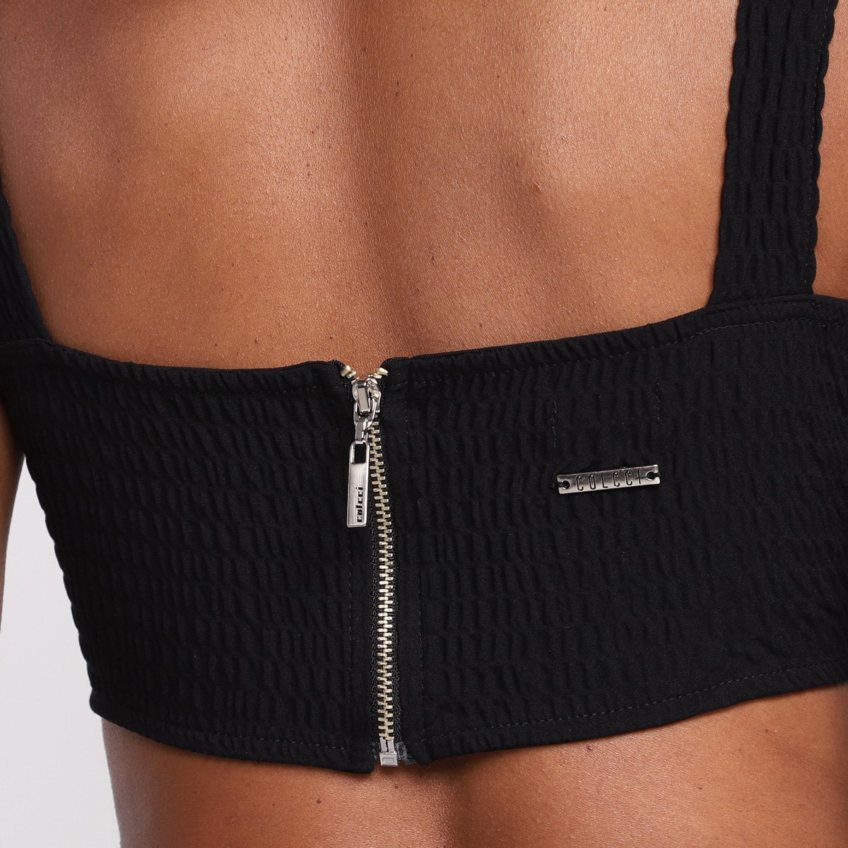 Miniatura Top Colcci Cropped Liso Preto - EP