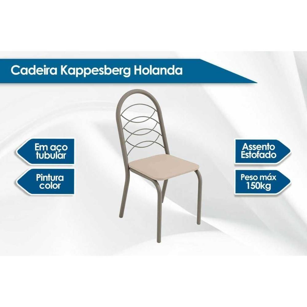 Miniatura Cadeiras De Cozinha Holanda C009 Kit 6 Un Niquel/capuccino 31 - Kappesberg
