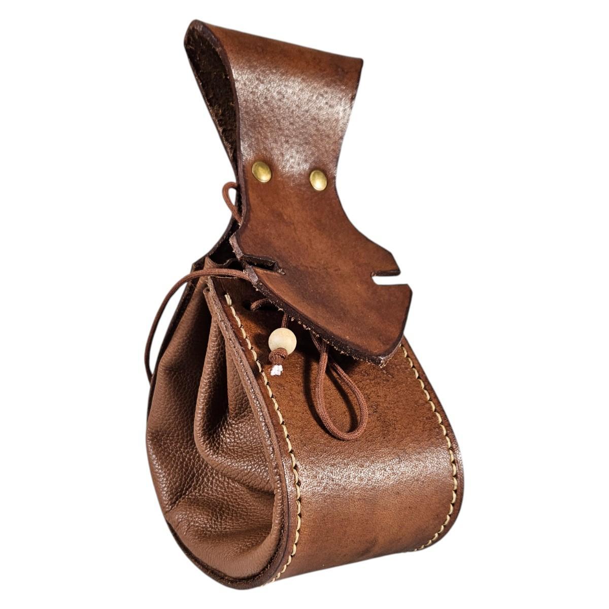 Miniatura Bolsa Algibeira Bag Legítimo Marrom Para Cinto