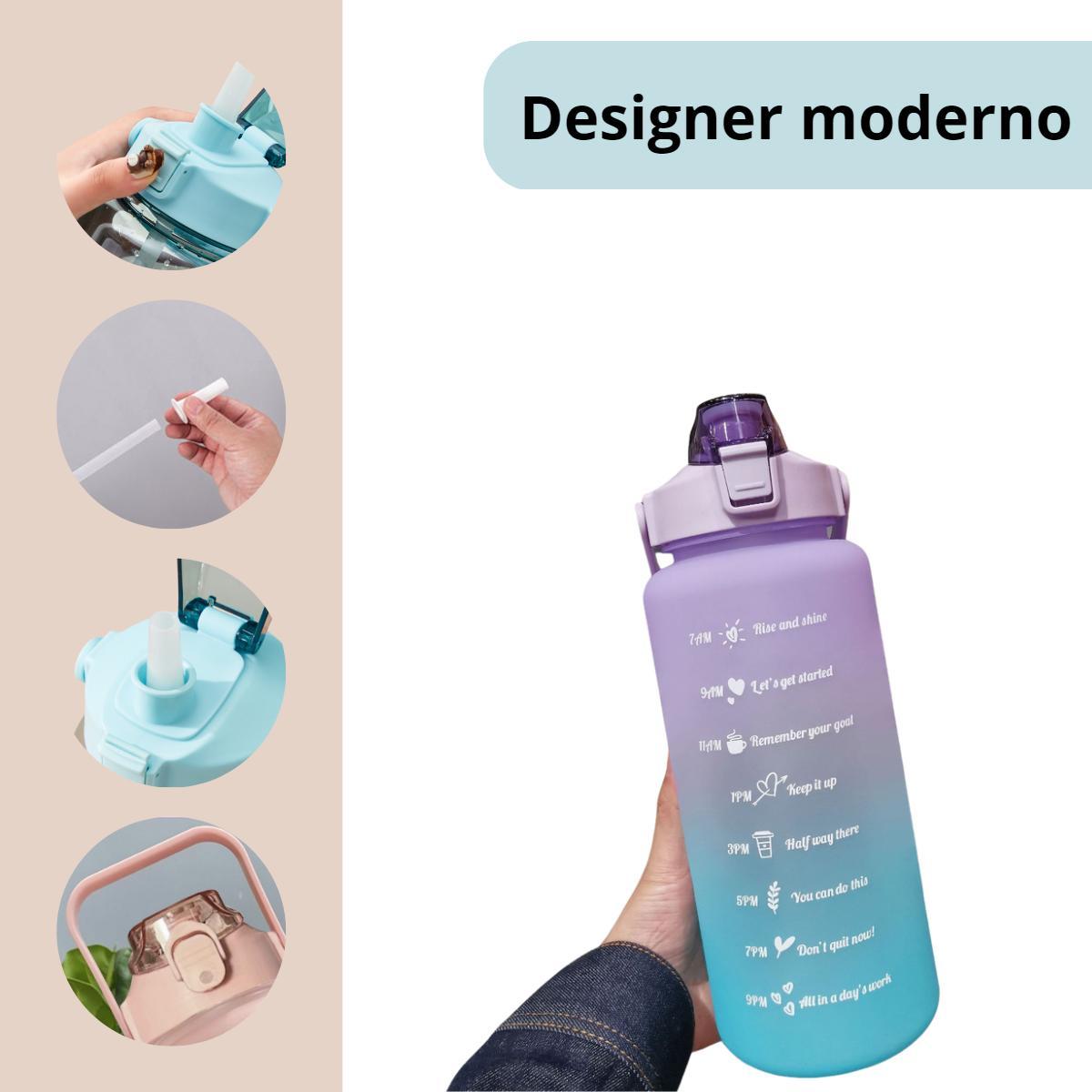 Miniatura Garrafa De Agua 2 Litros Com Frases Motivacionais Degradê