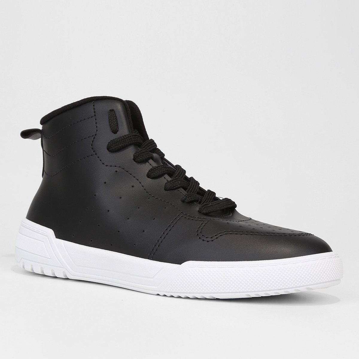 Miniatura Tênis Moleca Cano Médio Perfuros Feminino Preto - 34