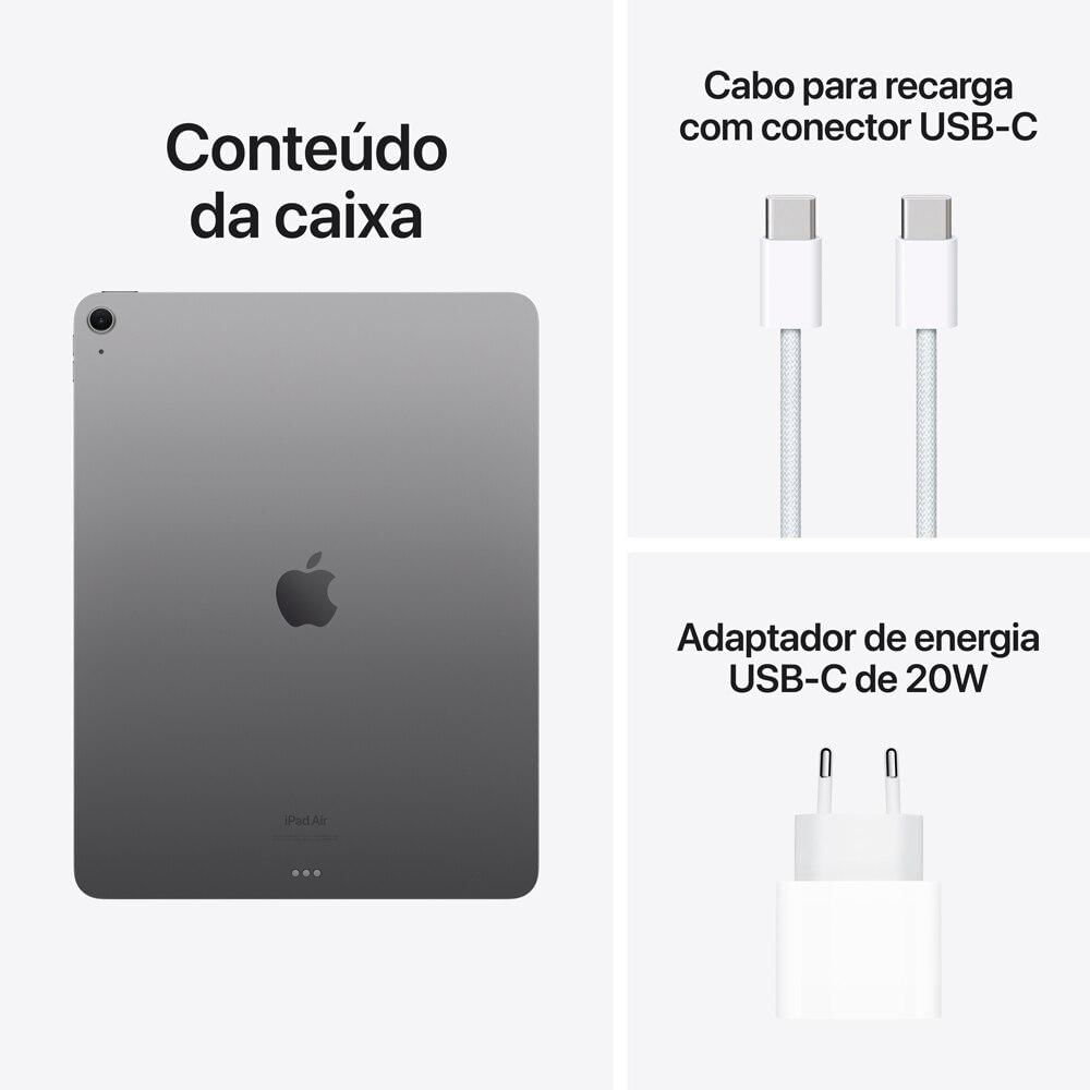 iPad Air 13" M2, 6ª geração, Wi-Fi + Cellular, 128GB - Roxo