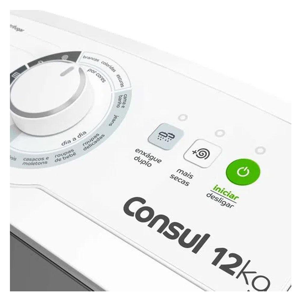 Máquina de Lavar Consul CWH12BB 12kg com Dosagem Econômica e Ciclo Edredom Branco - 220V