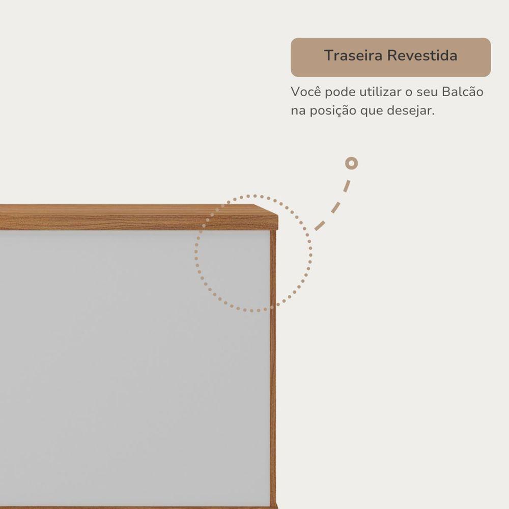 Balcão Para Escritório 2 Portas Com Chave Pequeno Freijó/branco