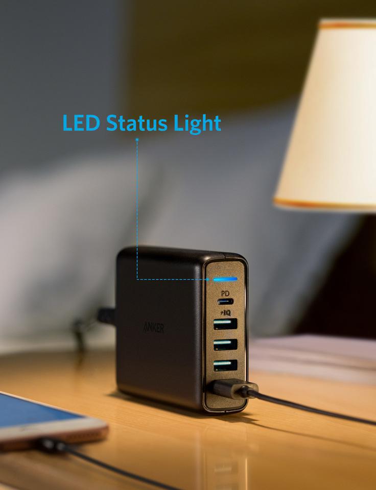 Miniatura Carregador Fast Anker Powerport 4X Usb 1X Usb-C Power Iq 2.0