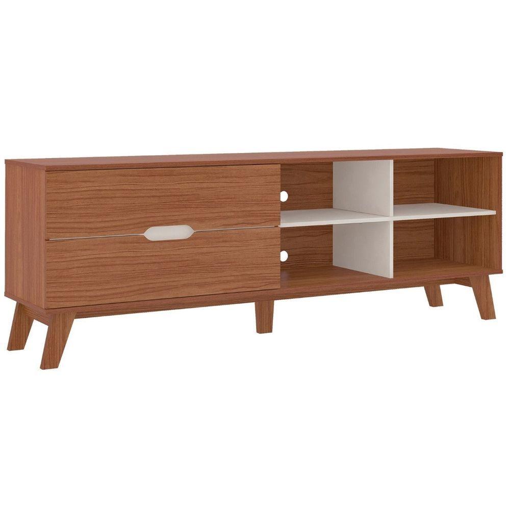 Miniatura Rack Verona Aparador Bancada Para Tv 75 Cedro / Off White