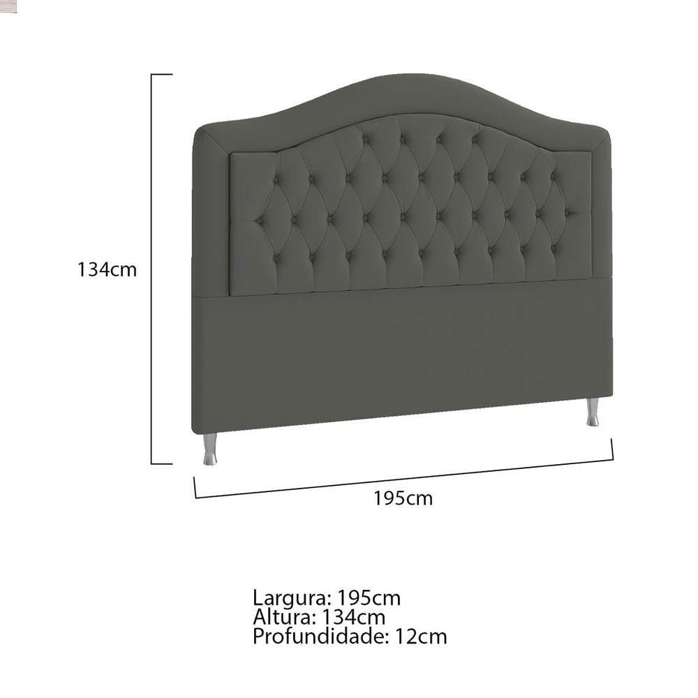 Miniatura Cabeceira King ághata P04 195 Cm Suede Cinza Escuro Tca 958