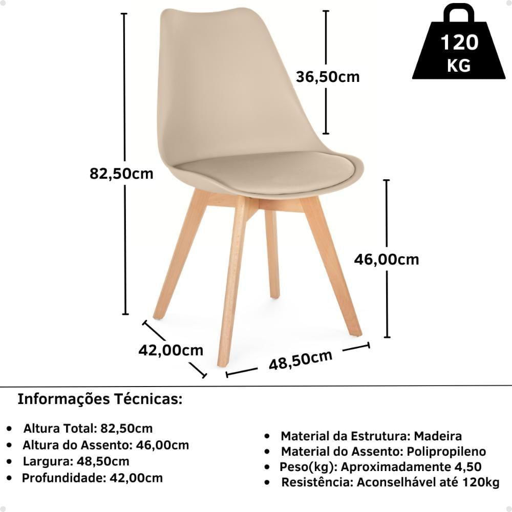 Miniatura Conjunto Mesa De Jantar Redonda Marci 100cm Preta Com 4 Cadeiras Leda Nude