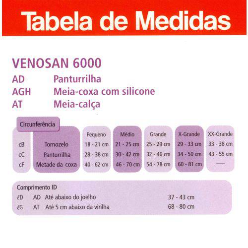 Miniatura Meia Venosan 6000 20 30 mmhg Bronze Meia Calça M