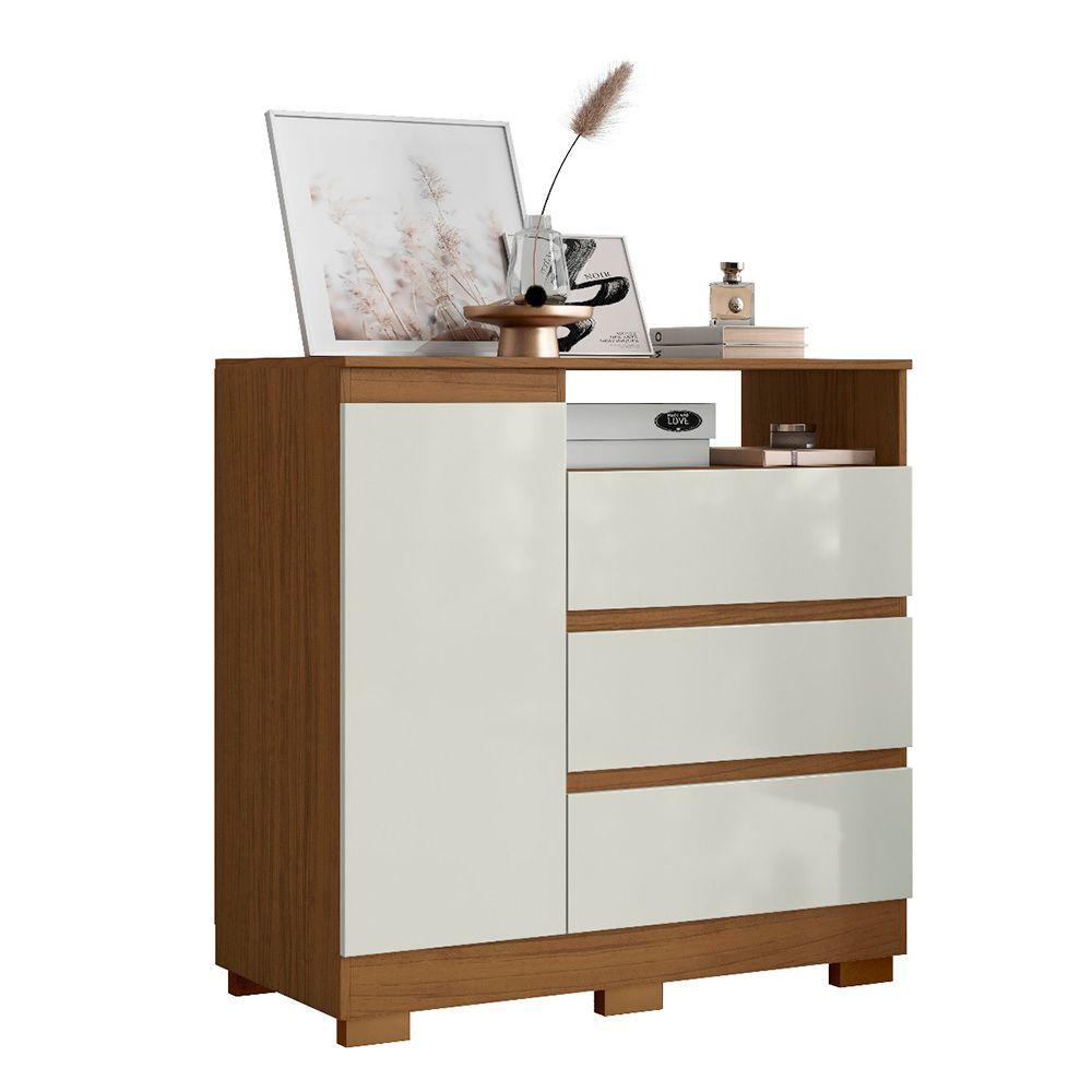 Miniatura Cômoda Quarto Com 1 Porta Sapateira 97cm Tayna A09 - D'rossi Atacama E Off White
