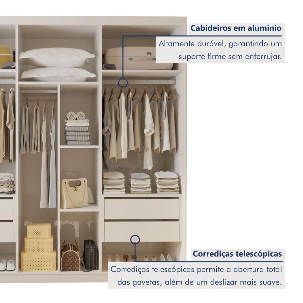 Closet Casal sem Portas 4 Gavetas Miami Branco