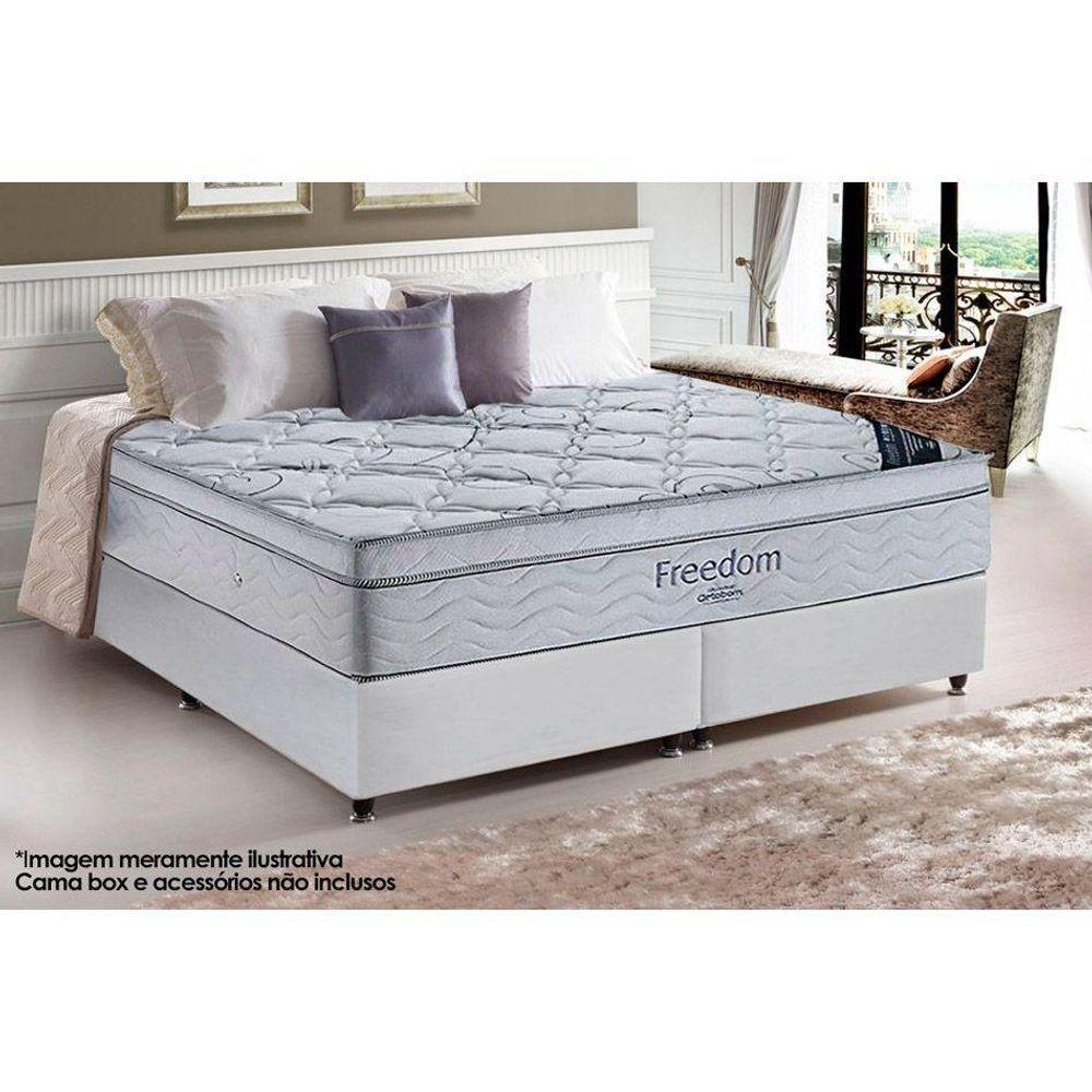 Miniatura Colchão Queen Molas Ensacadas Visco Superpocket Freedom Ortopillow (158x198x32) - Ortobom