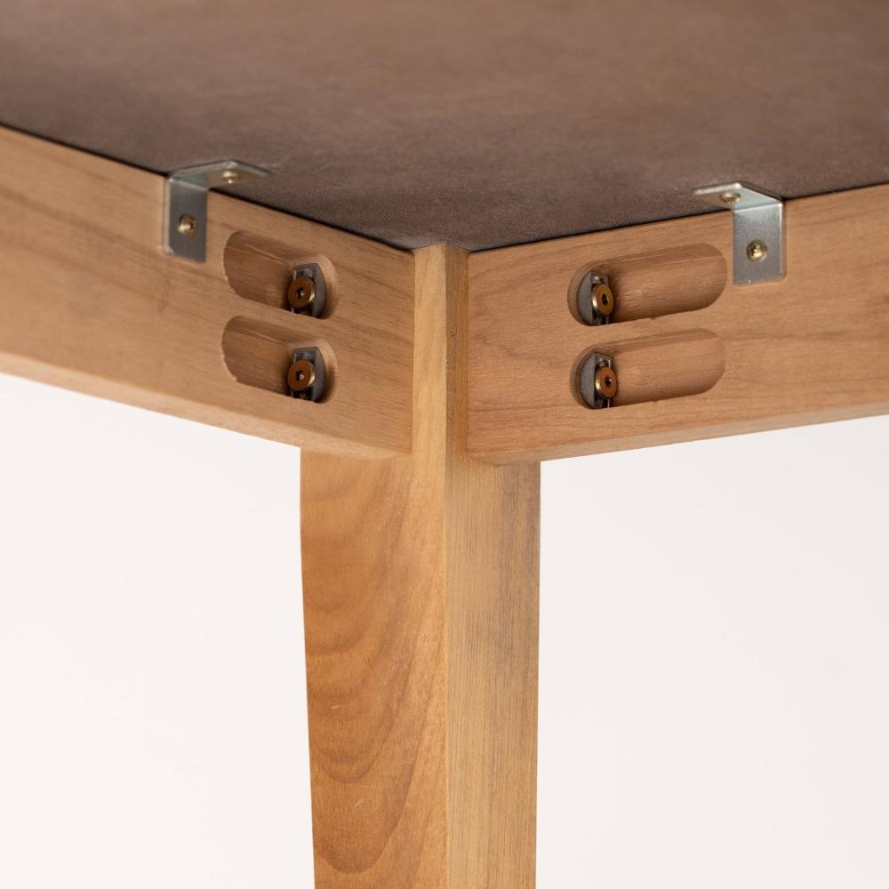 Mesa de Jantar 6 Lugares 1,80m Tampo MDF e Vidro Pés Madeira Maciça Tangará CabeCasa MadeiraMadeira Caramelo/Off White