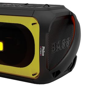 Miniatura Caixa de Som Amplificada Philco Ex Bass PCX6700 com Bluetooth, Entrada Guitarra e Microfone, Controle Remoto e Flash Light - 650W