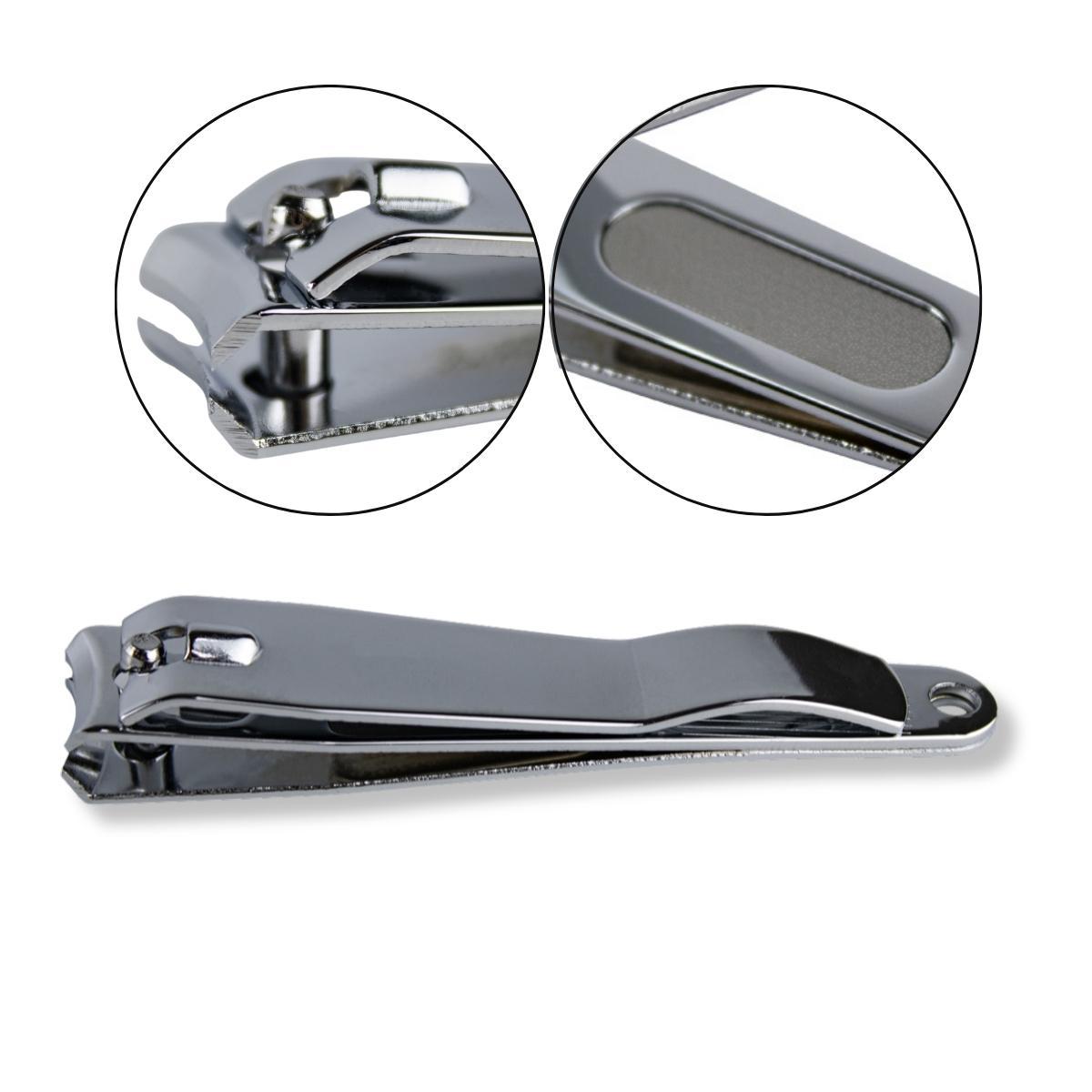 Kit 6 Cortador Unha Grande Lixa Manicure Pedicure Aço Inox