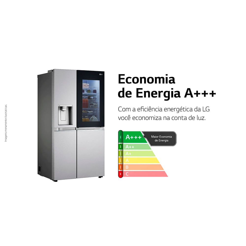 Miniatura Refrigerador Side By Side LG de 03 Portas Frost Free com 598 Litros InstaView Aço Escovado - GC-X257CSH 110