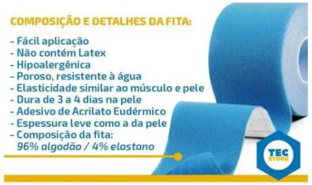 Miniatura Kit 4 Bandagens Kinesio Tape Elástico Funcional 5Cm X 5M