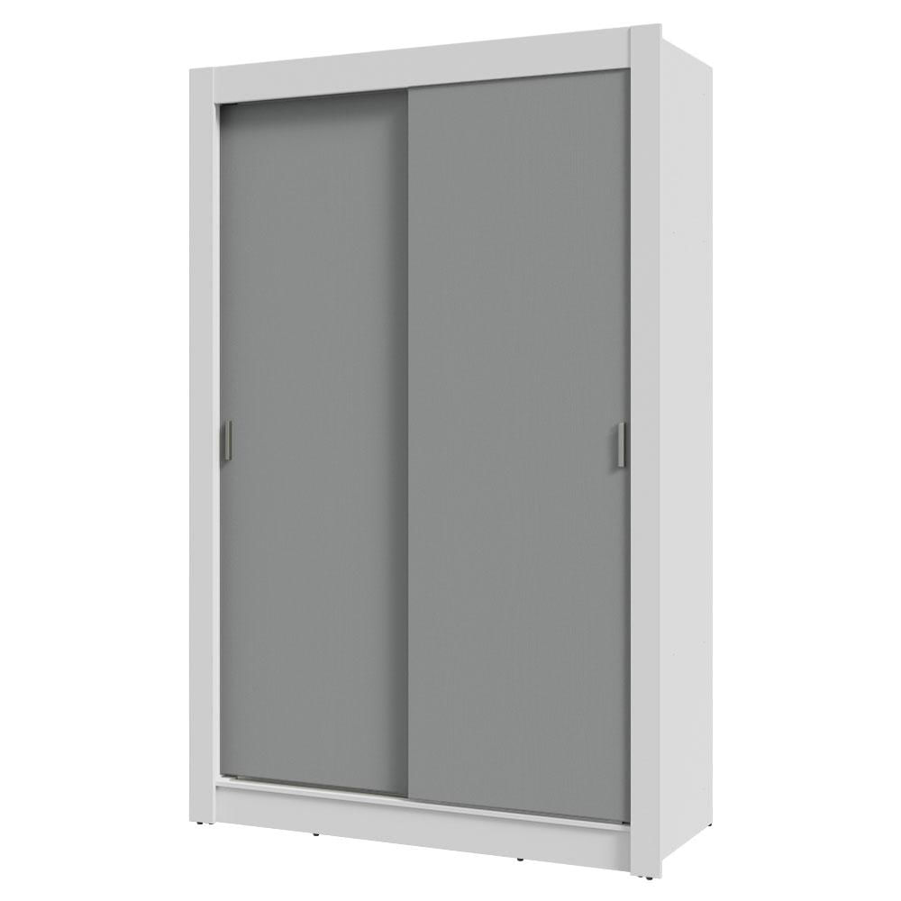 Miniatura Guarda-Roupa Solteiro 2 Portas de Correr 2 Gavetas Branco/Cinza Vivare Madesa Branco/Cinza