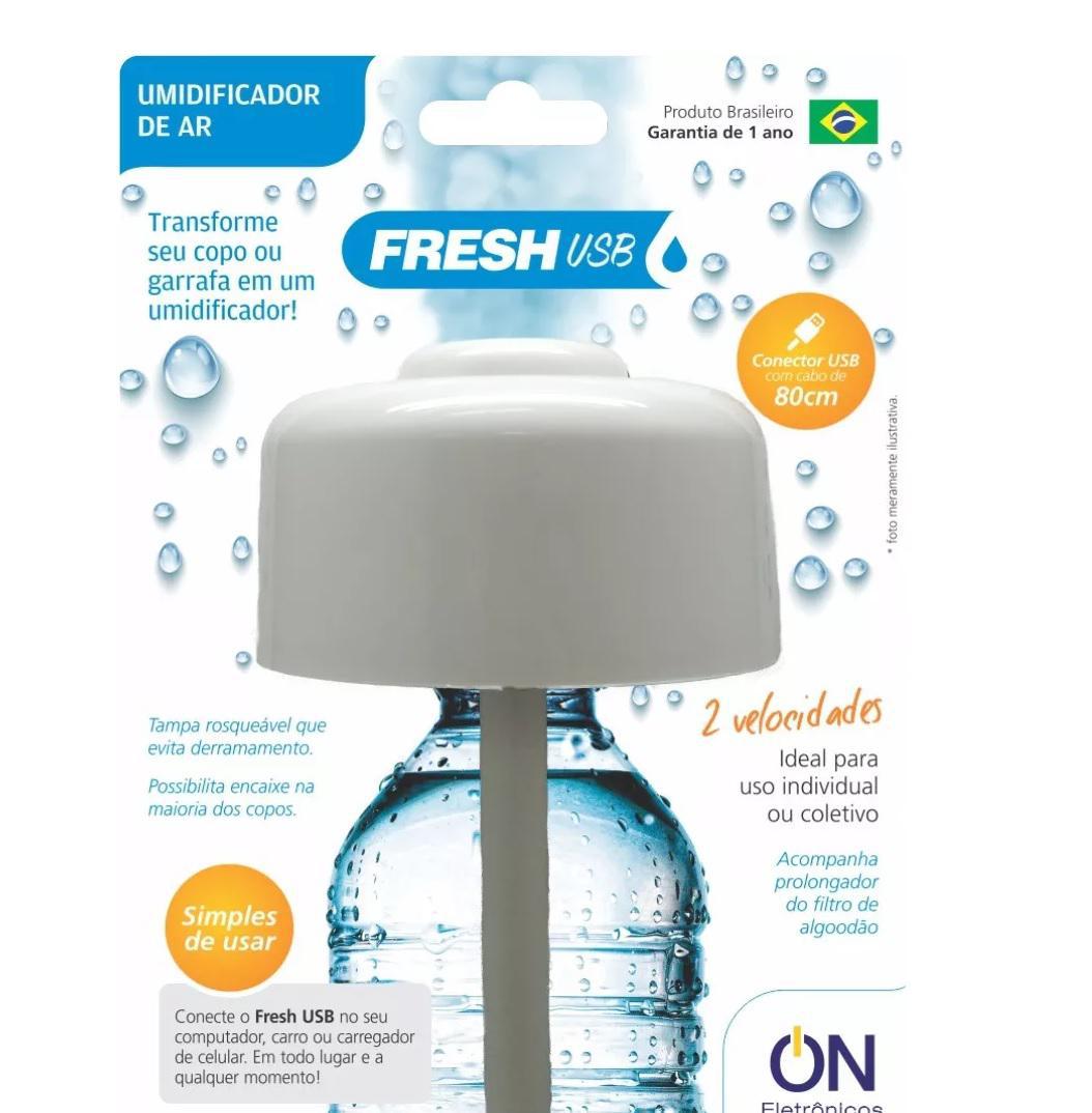 Miniatura Umidificador De Ar Portátil Usb Fresh On Branco 5V bivolt