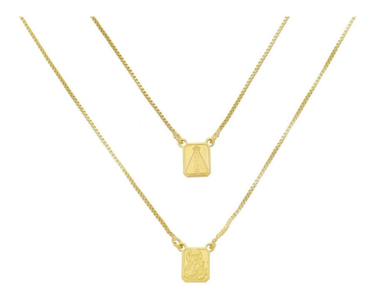Miniatura Escapulário Feminino Ou Masculino Folheado A Ouro 18K