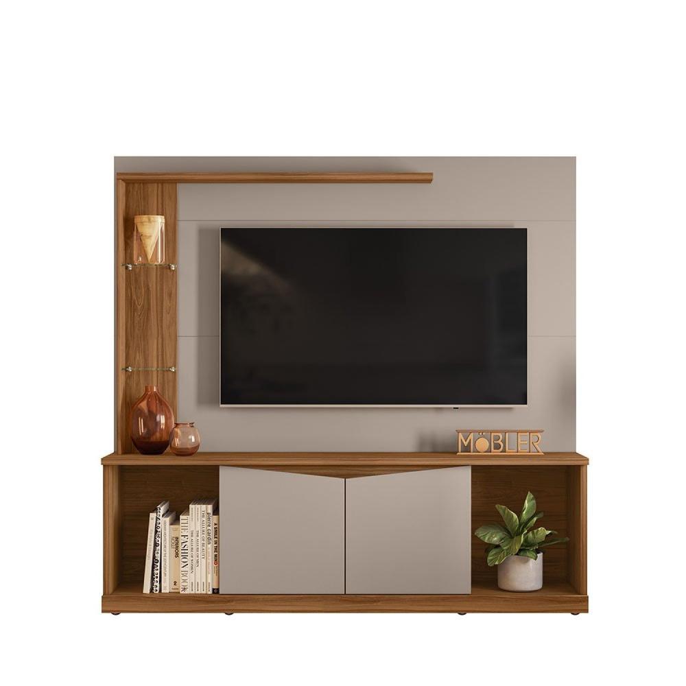 Miniatura Estante Home para Tv até 65 Polegadas 2 Portas Home Tucson 1.8 Cinamomo Mel/ Grigio Fosco
