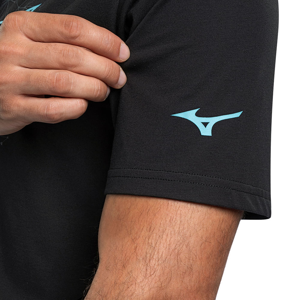 Miniatura Camiseta Mizuno Stamp Masculina G Preto