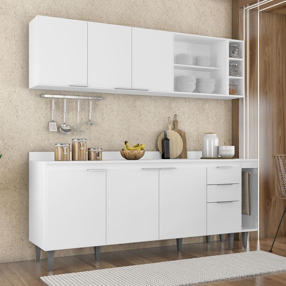 Miniatura Armário De Cozinha Com Tampo Cp11 200cm Pérola Branco Z34 - Mpozenato