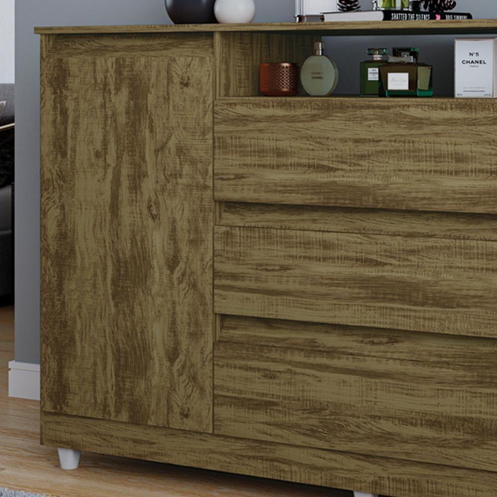 Miniatura Comoda Sapateira 3 Gavetas 2 Pts Ve83 Amendoa Wood Mpri Amendoa Wood